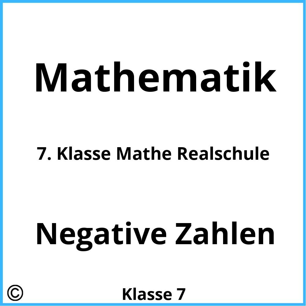 klassenarbeiten klasse 7 realschule mathe