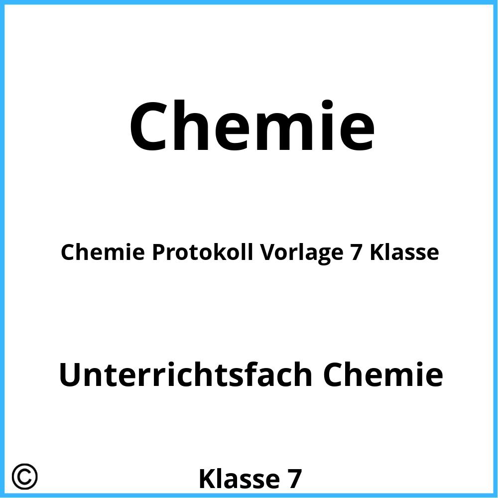 Chemie Protokoll Vorlage 7 Klasse