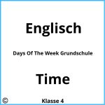 Days Of The Week Grundschule