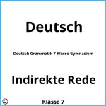 Deutsch Grammatik 7 Klasse Gymnasium