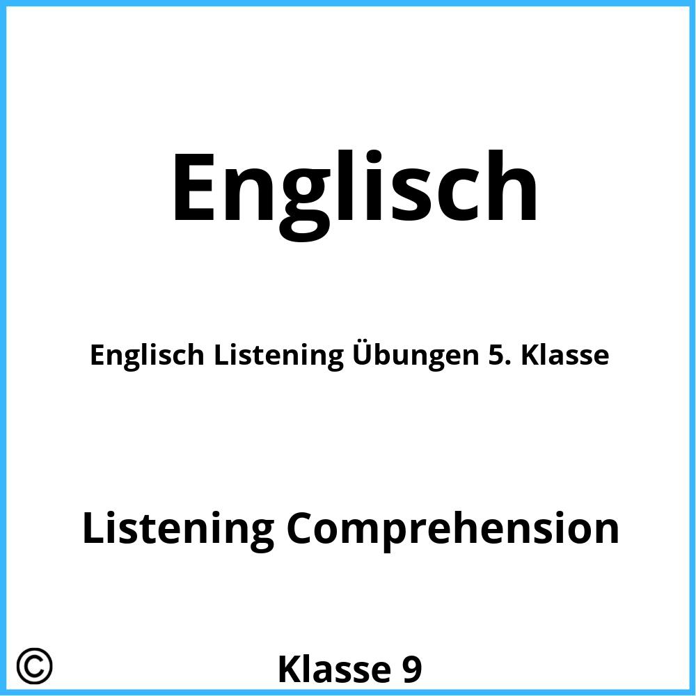 Englisch Listening Übungen 5. Klasse