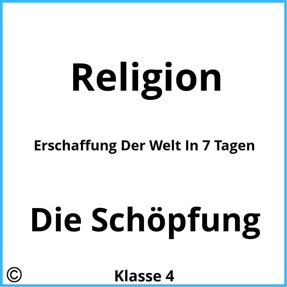 Erschaffung Der Welt In 7 Tagen