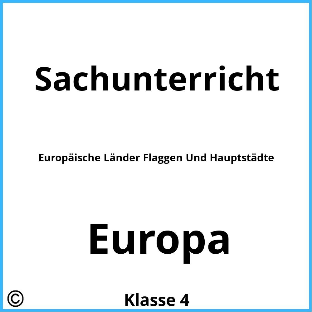 Europäische Länder Flaggen Und Hauptstädte