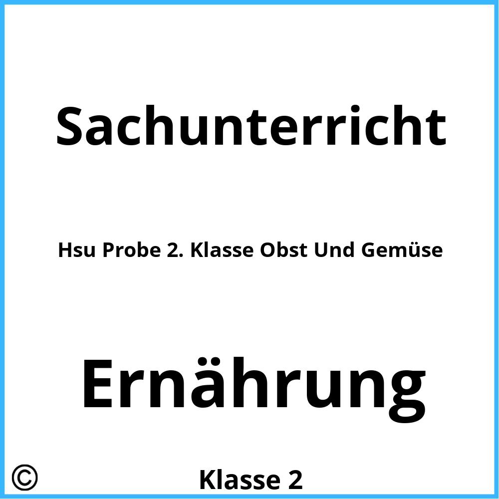 Hsu Probe 2. Klasse Obst Und Gemüse