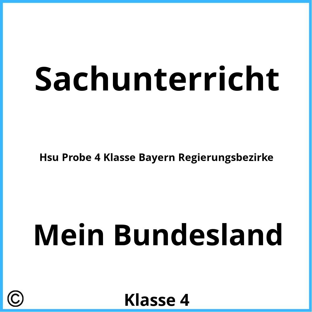 Hsu Probe 4 Klasse Bayern Regierungsbezirke