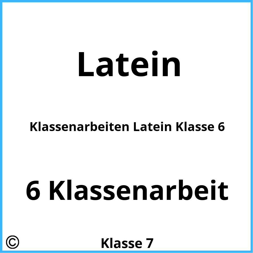 Klassenarbeiten Latein Klasse 6