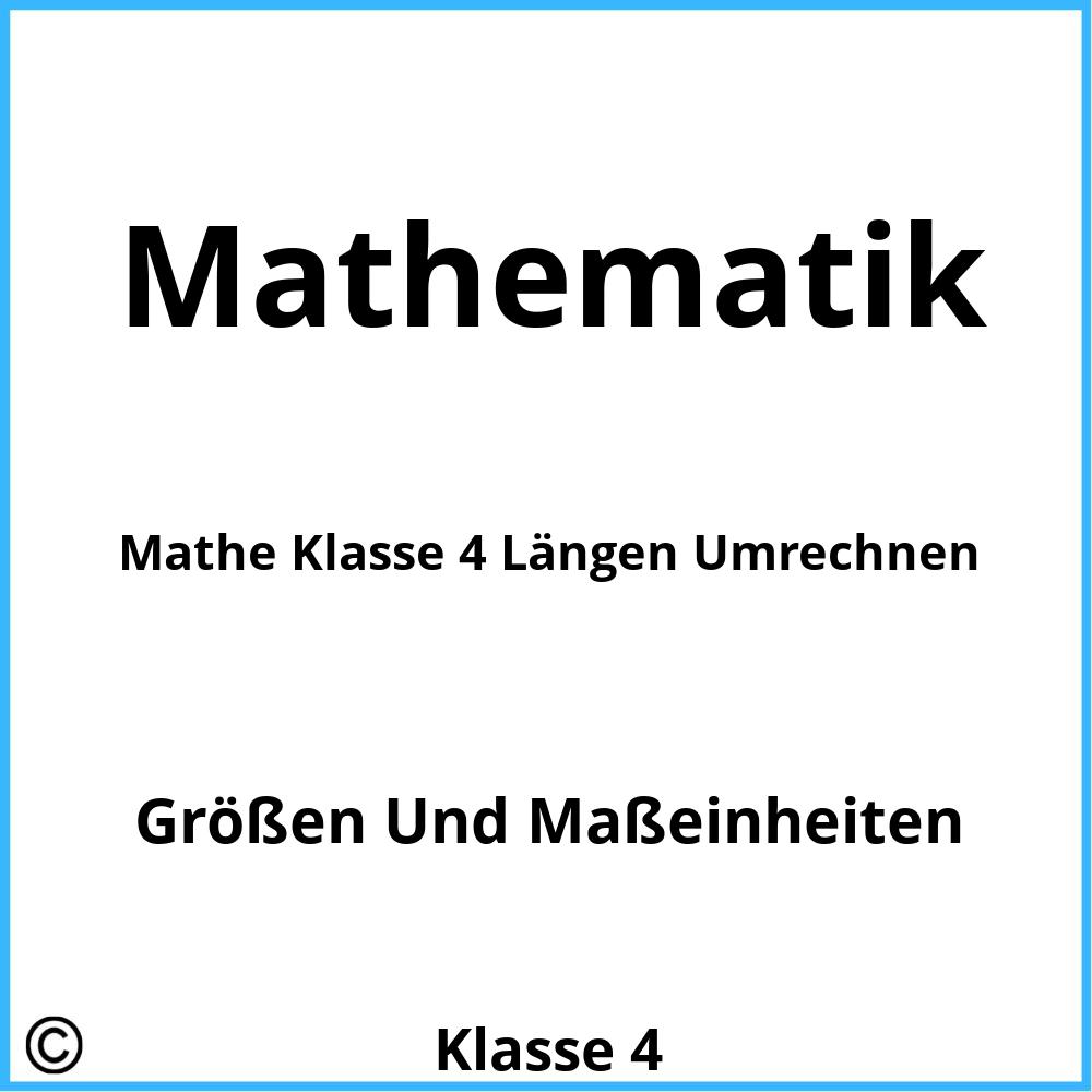 Mathe Klasse 4 Längen Umrechnen