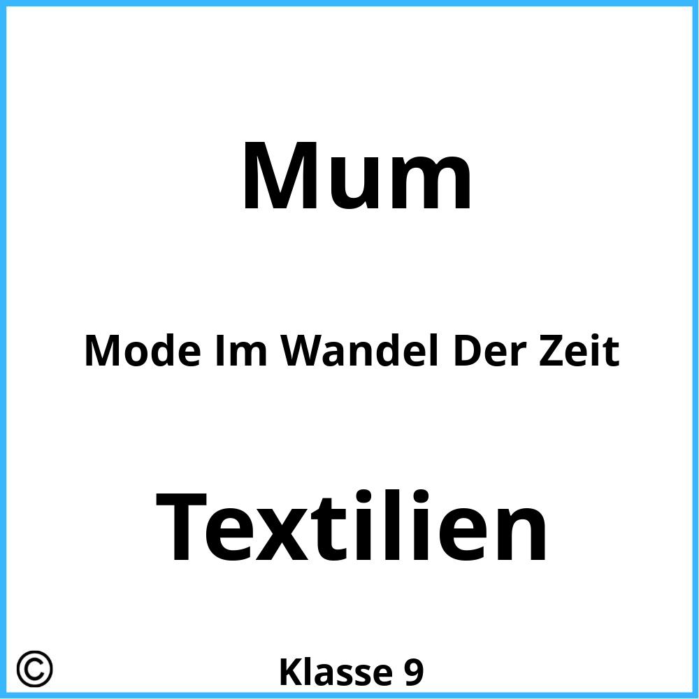 Mode Im Wandel Der Zeit