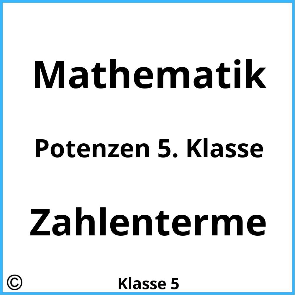 Potenzen 5. Klasse Pdf